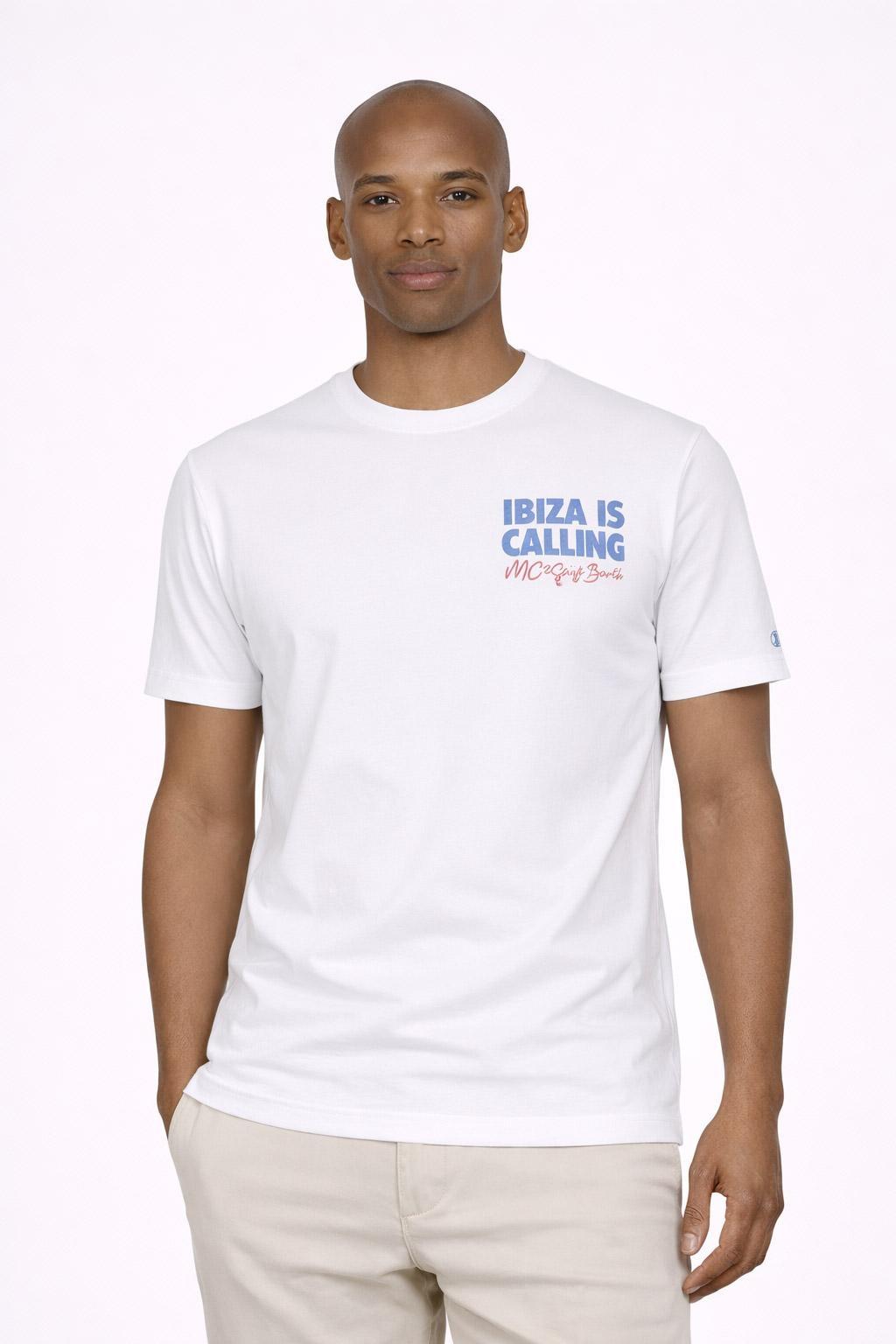 Tshirt Uomo in Cotone Ibiza is Calling<BR/> DLR0001 01526L MC2 SAINT BARTH