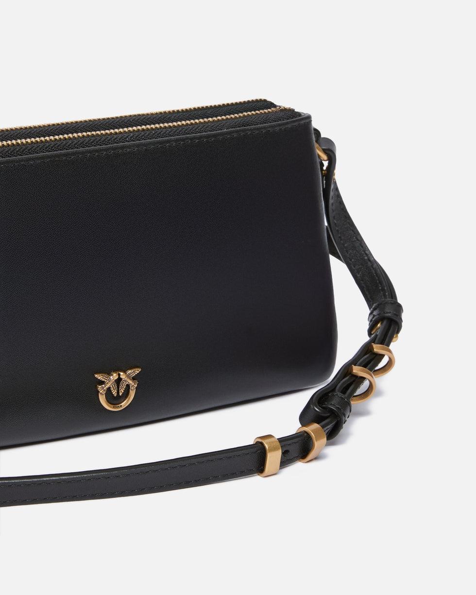 Borsa a tracolla Mini Double Bag piccola in pelle con tracolla<BR/> 105359A0QO Z99Q PINKO