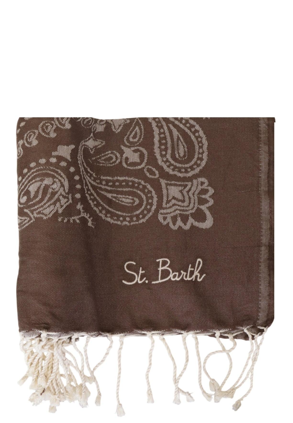 Telo mare Foutas in cotone con jacquard bandana<BR/> FOUT009 09816L MC2 SAINT BARTH