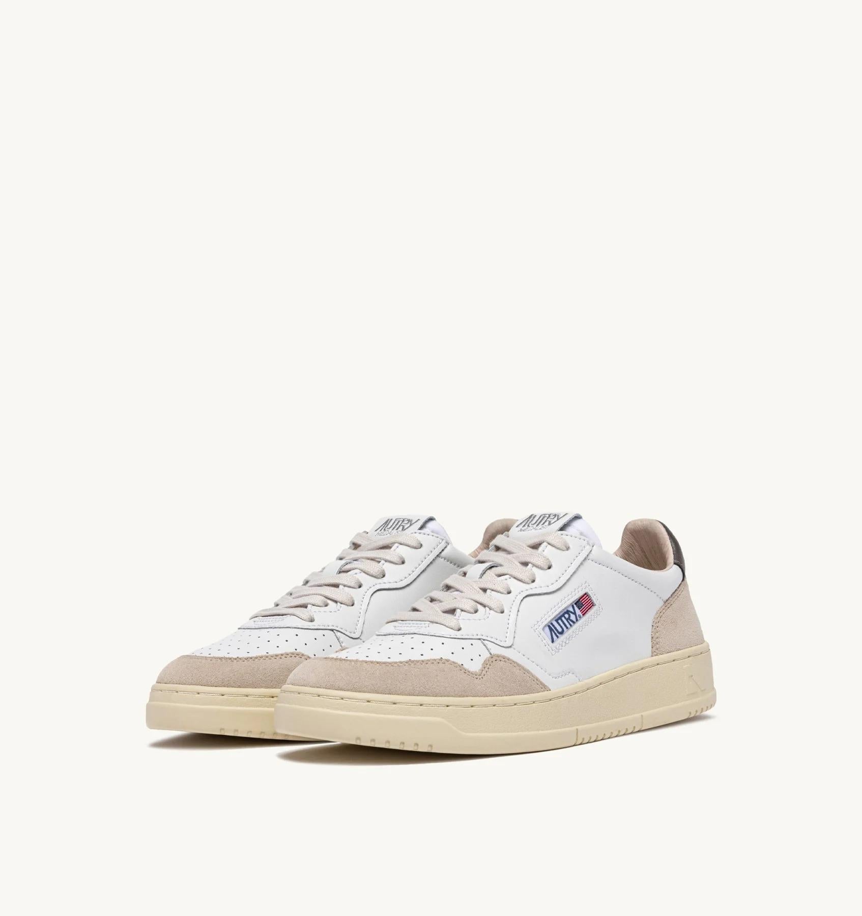 SNEAKERS MEDALIST LOW IN SUEDE E PELLE BIANCA E MOREL AULM LS01 AUTRY ACTION SHOES