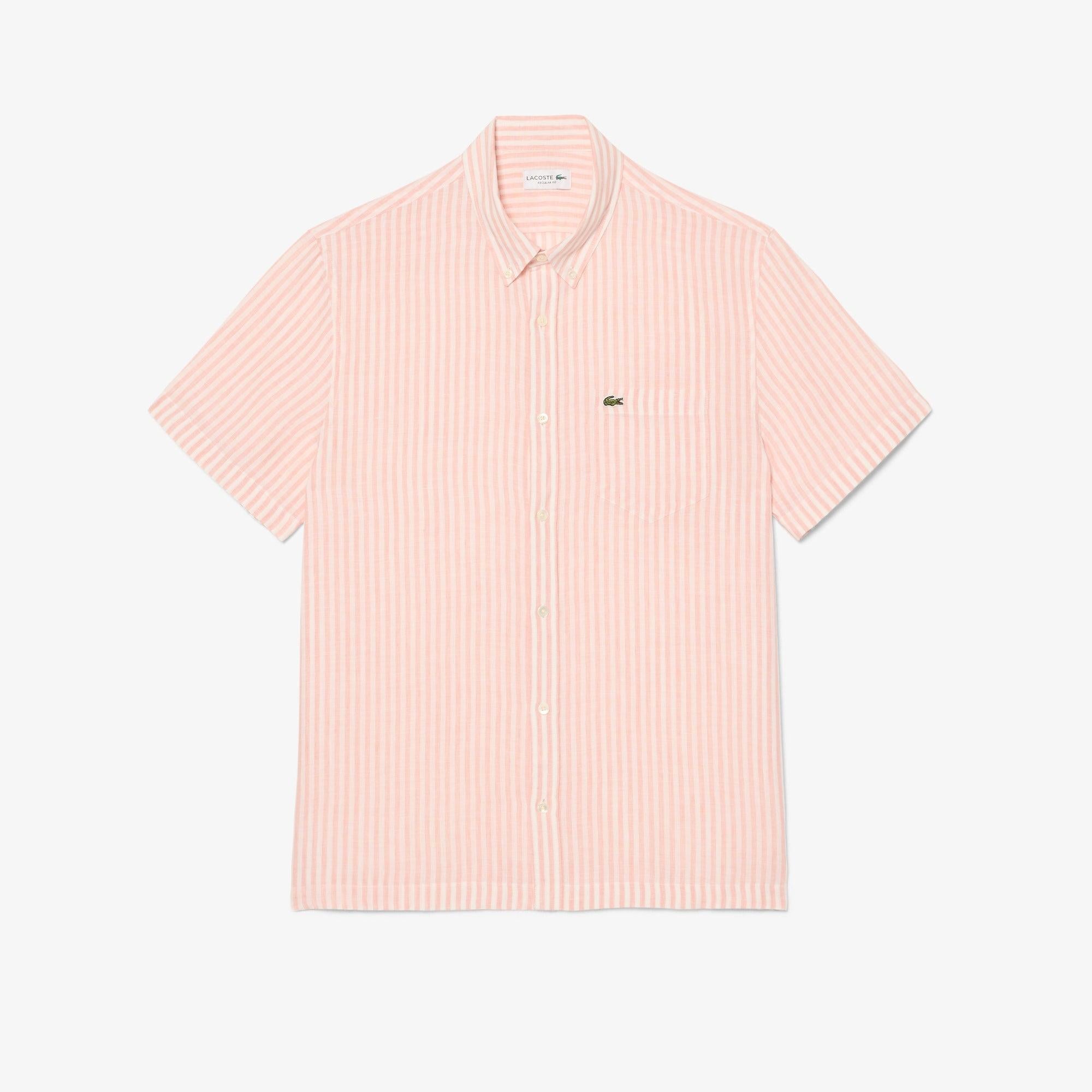Camicia in lino a maniche corte CH8061 TIM LACOSTE