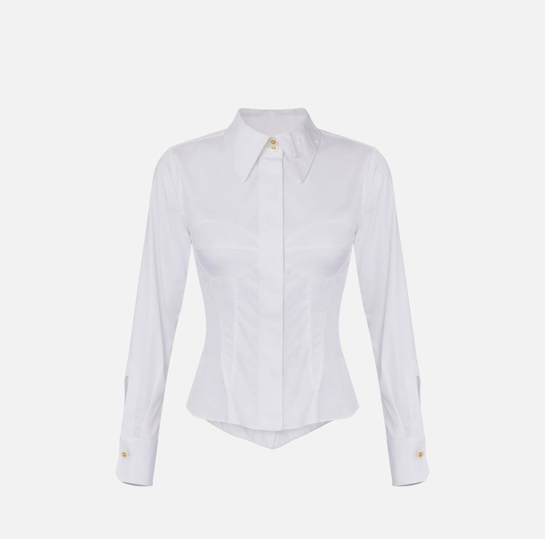 Camicia in popeline di cotone CA08256E2 100 ELISABETTA FRANCHI