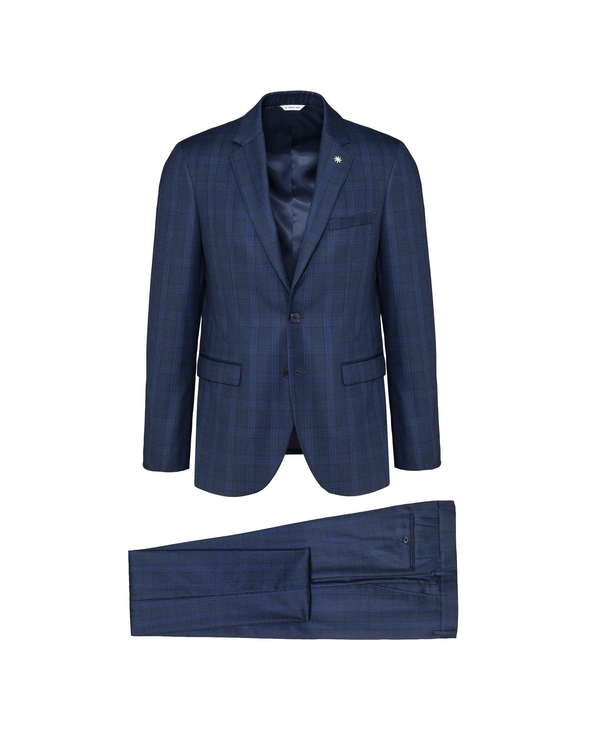 abito galles misto lana stretch blu 3732A3318C243787 89 MANUEL RITZ