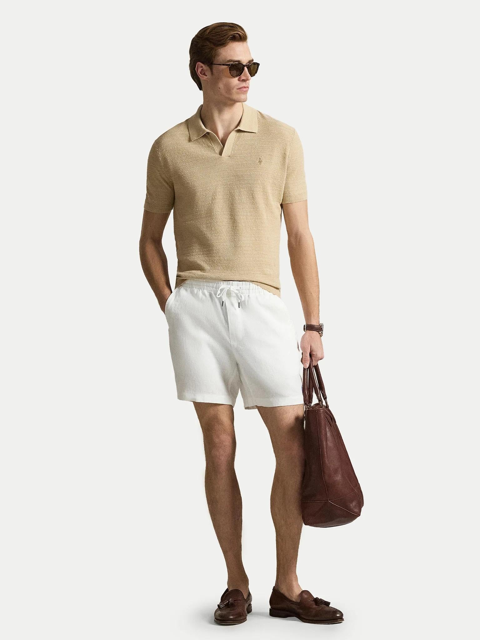 Pantaloncini puro lino con coulisse 710P08205 501 RALPH LAUREN
