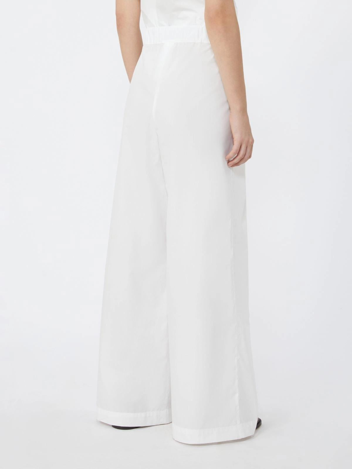 Pantalone ampio in popeline di cotone - BIANCO<BR/> WKDBENDA 004 WEEKEND