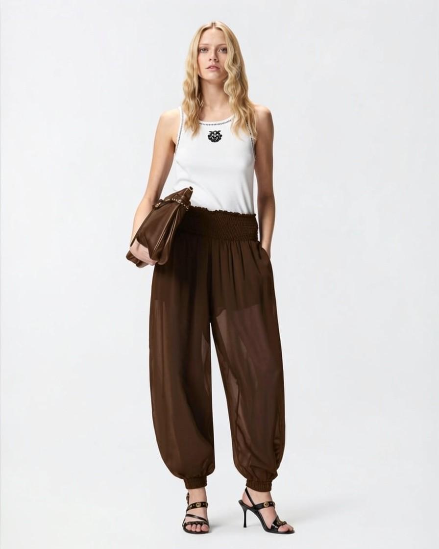 Pantaloni leggeri e fluidi<BR/> 106845A3B2 M04 PINKO