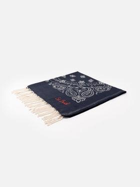 Telo mare Foutas in cotone jacquard con fantasia bandana blu navy<BR/> FOUT009 02707L MC2 SAINT BARTH