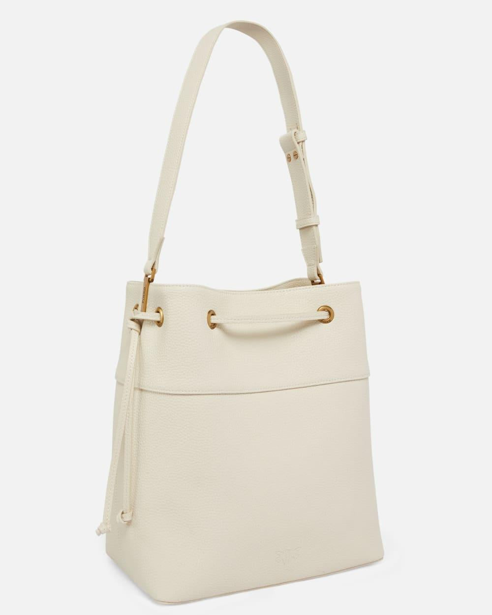 Borsa secchiello in pelle con tracolla