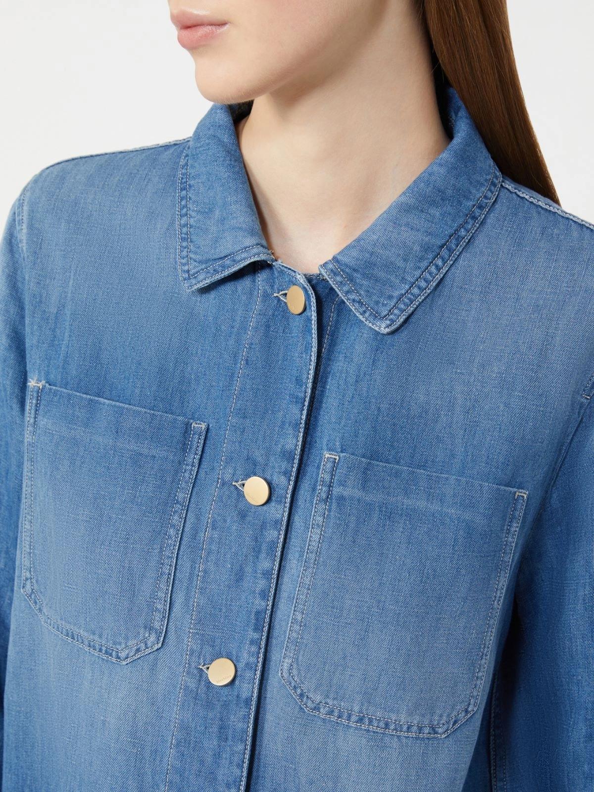 Giacca in denim di cotone e lino - Blu SMMGALANTE 001 S MAX MARA 2