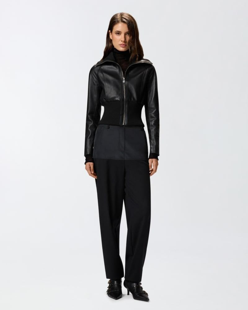 gruviera Giubbino corto in nappa e maglia 105470A2P0 Z99 PINKO