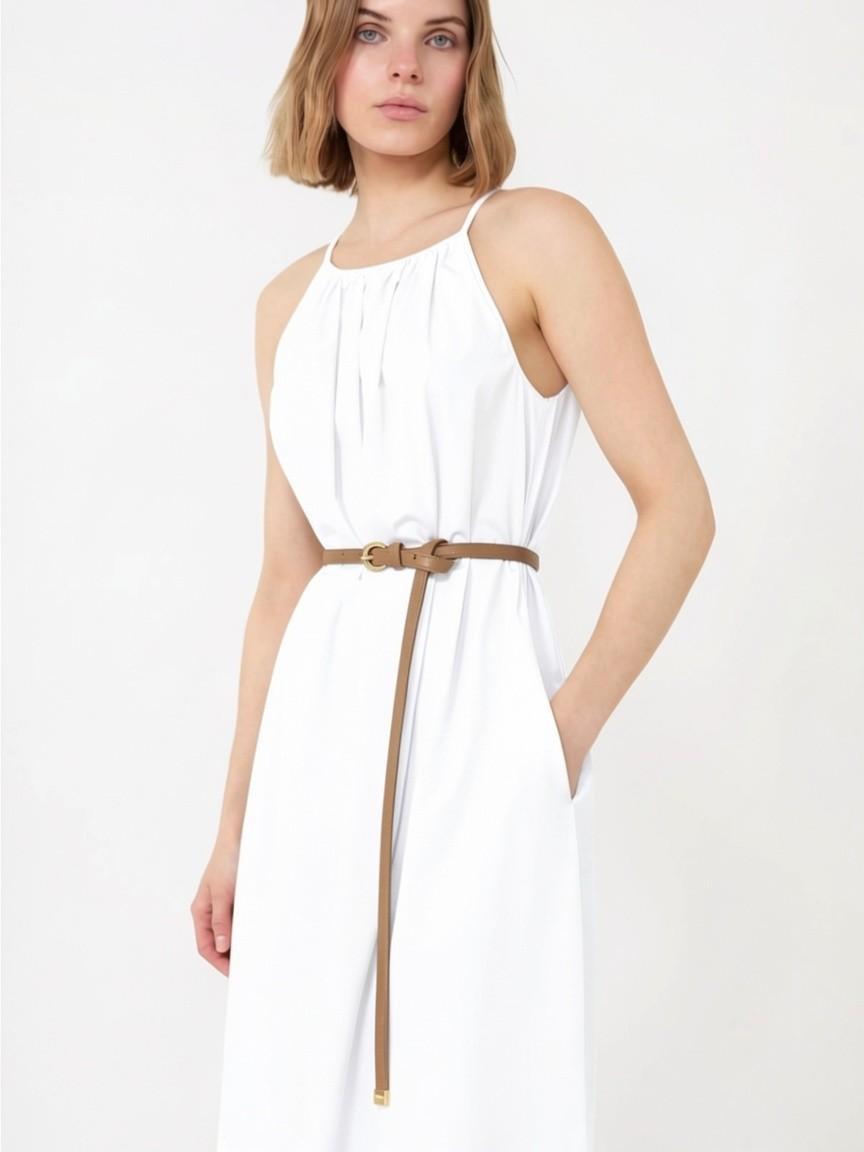 Abito in popeline di cotone - Bianco<BR/> MSTZUPPA 001 MAX MARA STUDIO