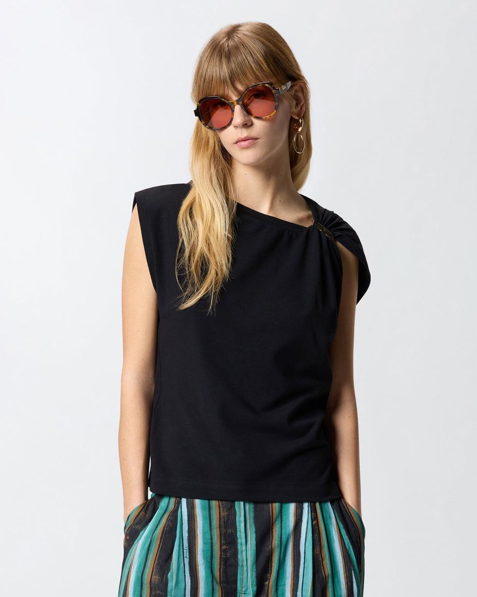 Top con dettaglio dorato<BR/> 106478A35D Z99 PINKO