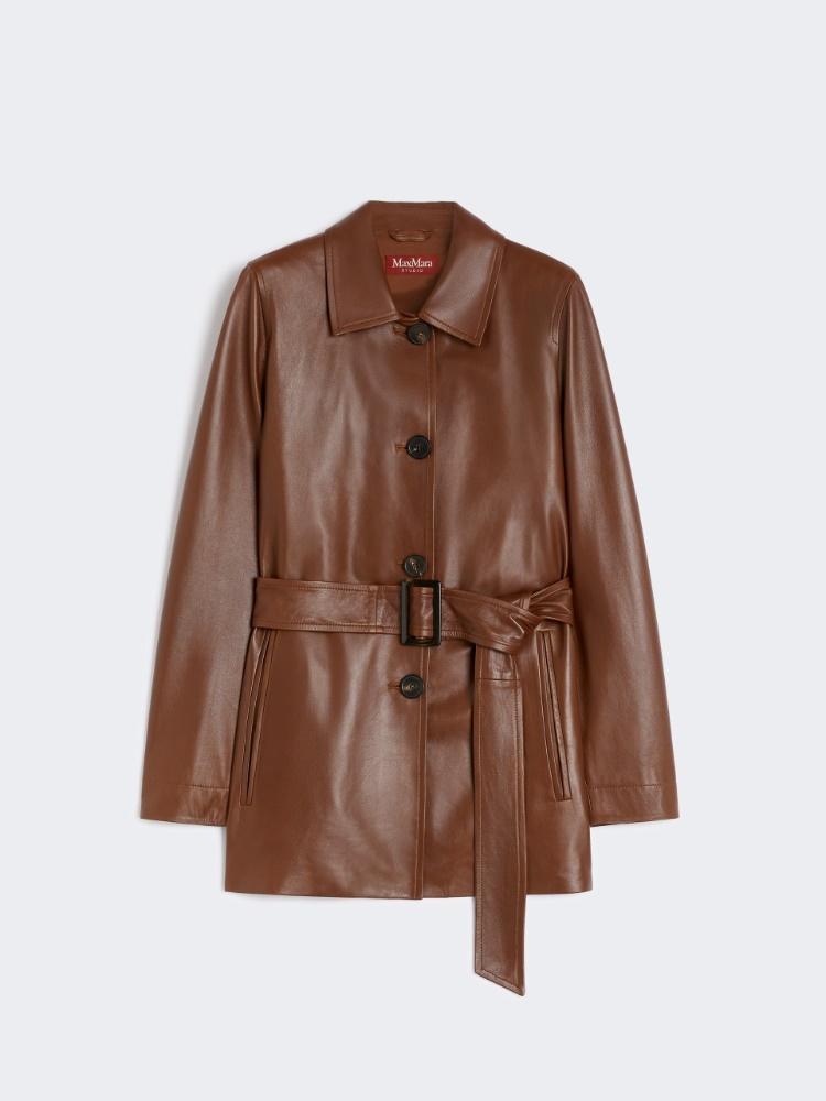Giacca in nappa con cintura TOLMIN 002 MAX MARA STUDIO