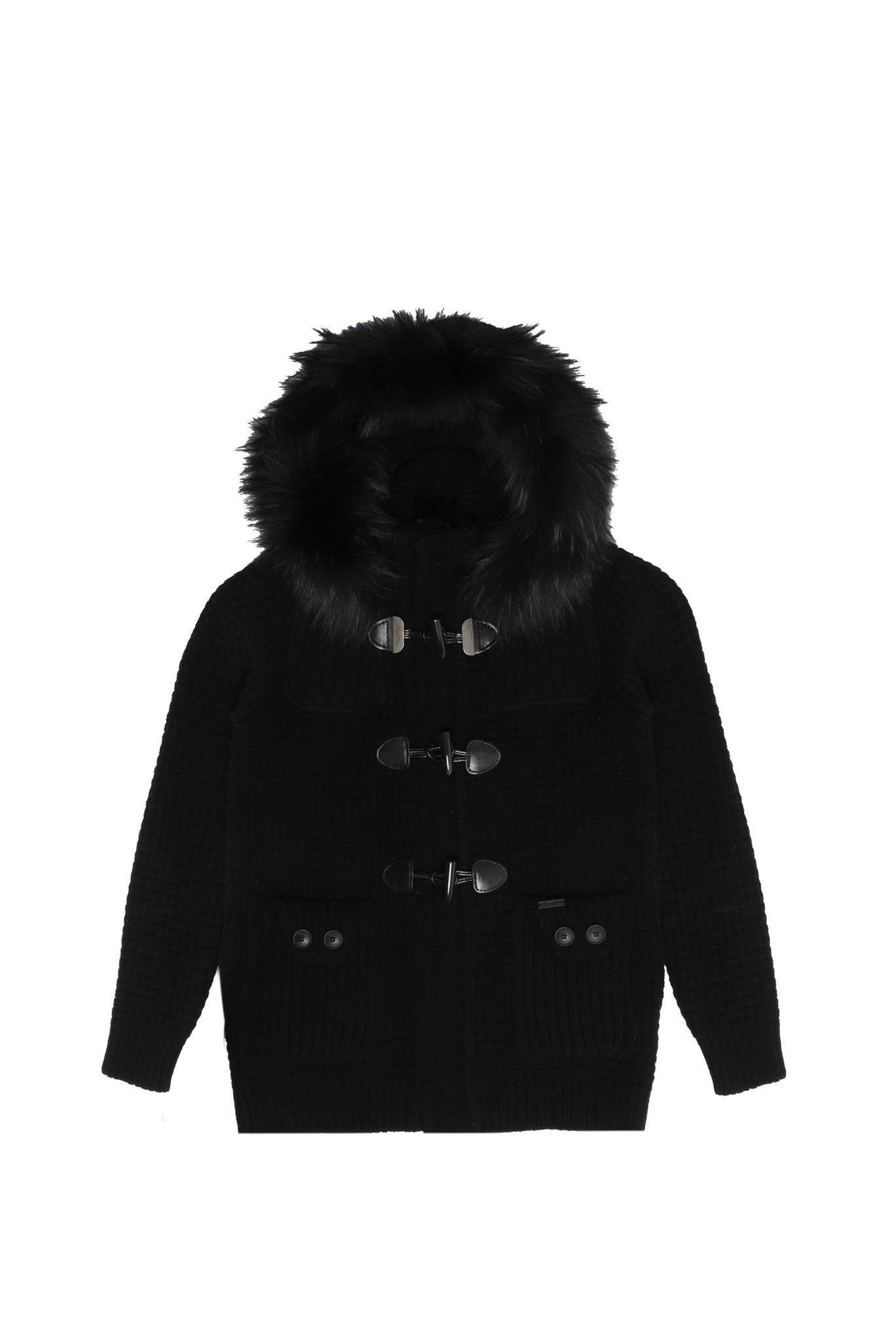 GIUBBOTTO UOMO BARK SHORT DUFFLE COAT W/MOURMASKY NERO 53B8001/C BLACK BARK