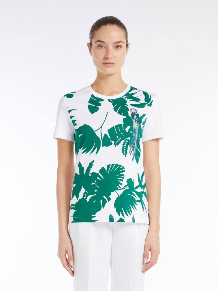 T-shirt in jersey con stampa e applicazione<BR/> WON 004 MAX MARA STUDIO