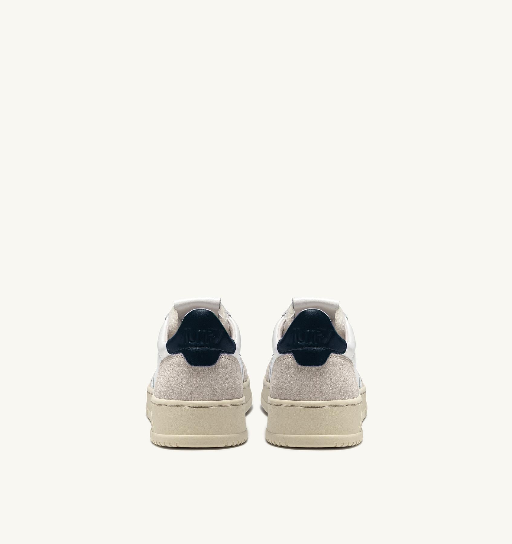 SNEAKERS MEDALIST LOW IN PELLE BIANCA E BLU E SUEDE BEIGE AULM LS28 AUTRY ACTION SHOES