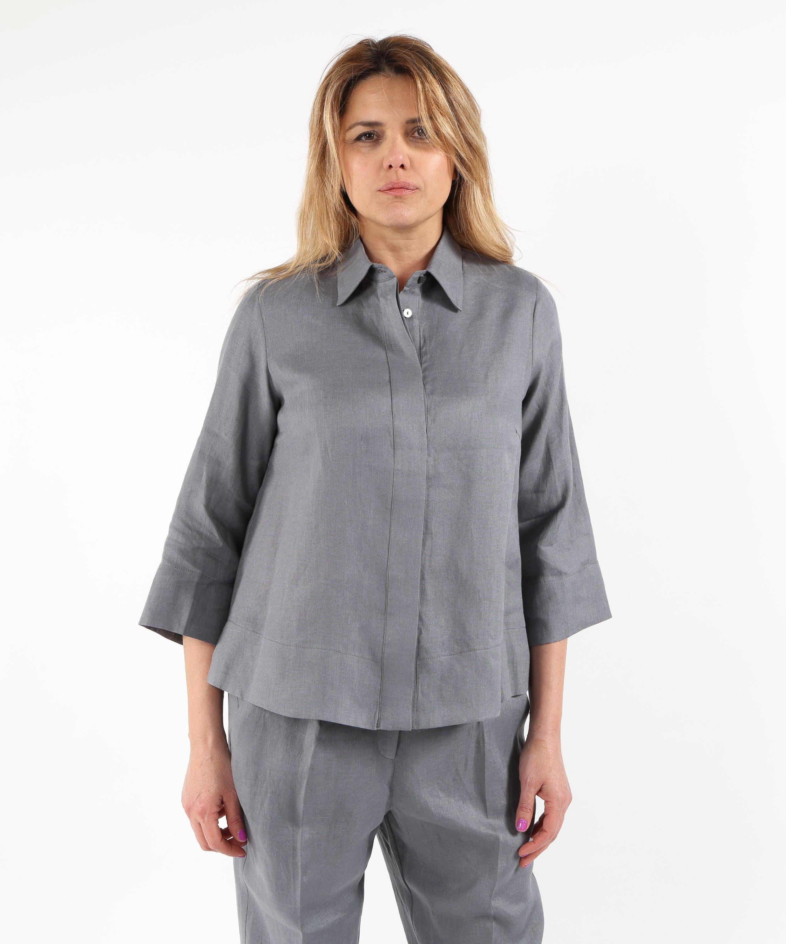 Camicia boxy in lino<BR/> 5013P000322N 23 ELENA MIRO