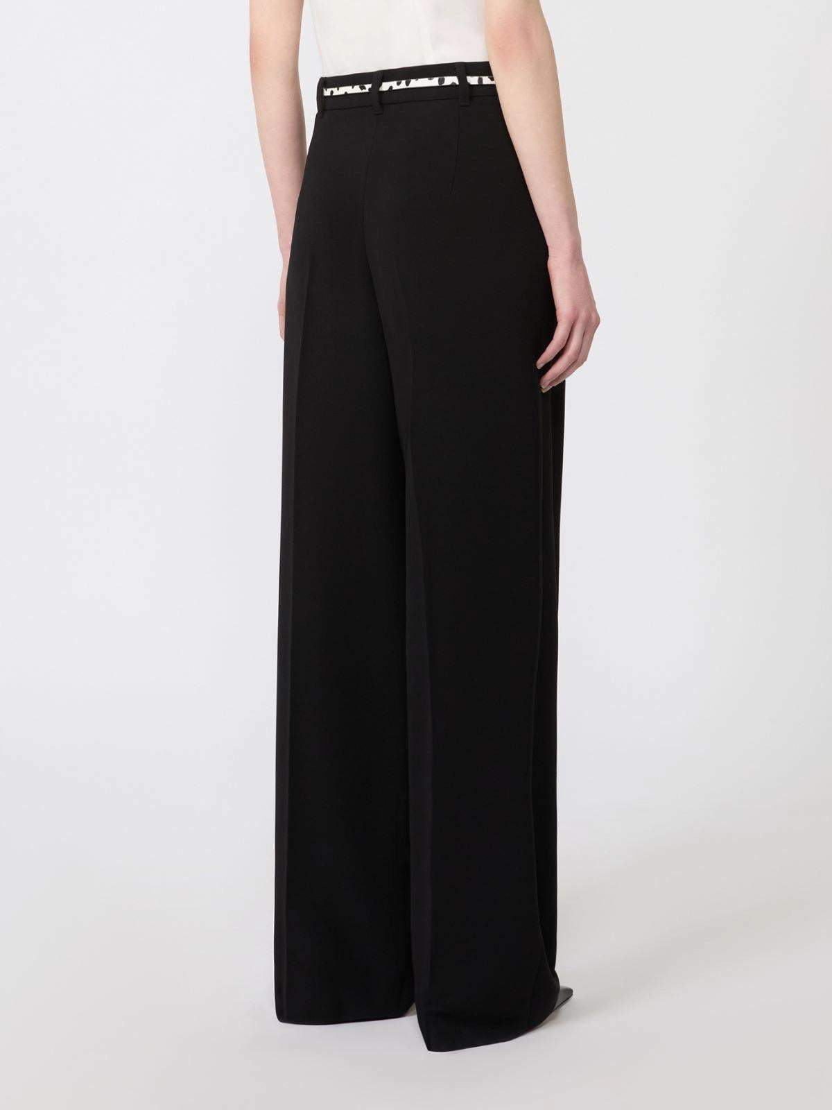 MSTCORVINO<BR/>Pantalone fluido in cady - Nero<BR/> MSTCORVINO 001 MAX MARA CAPSULE