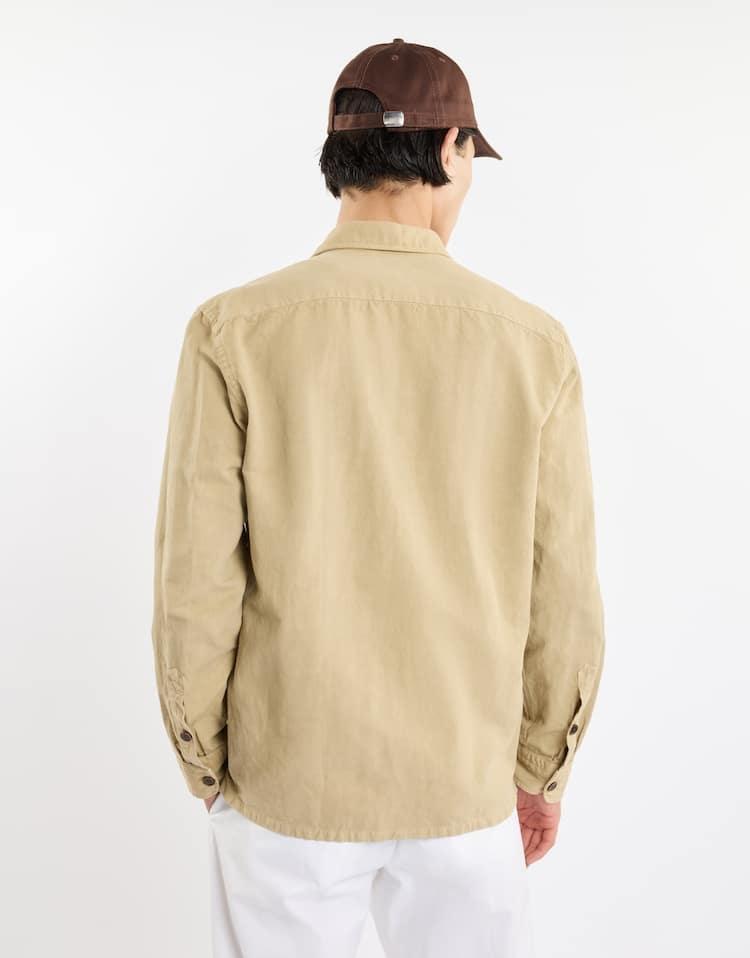 Camicia uomo in canvas NCMA150261TXBR C008 FAY