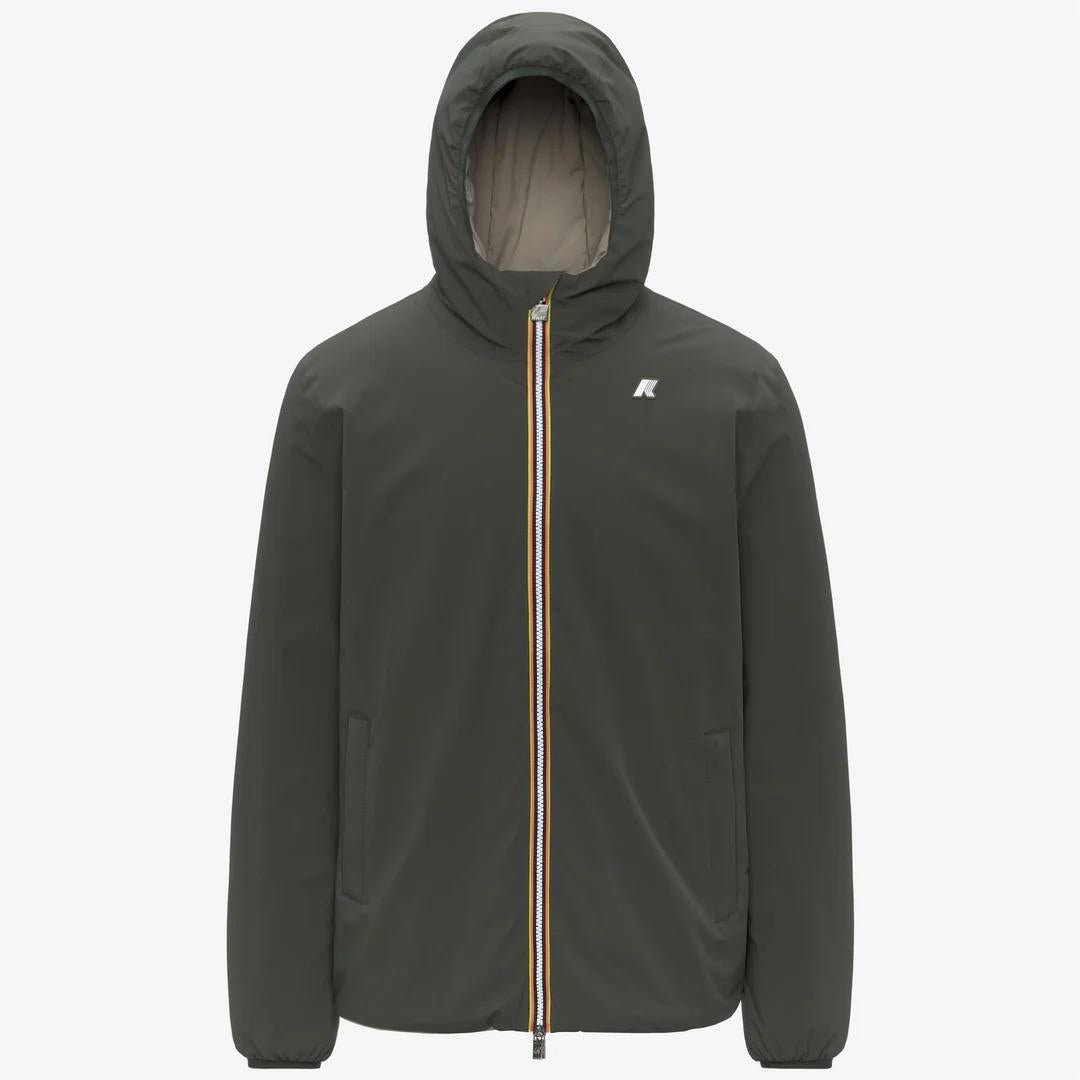 JACK ST WARM REVERSIBLE<BR/>GREEN BLACKISH-GREEN OAK<BR/>Giacca antivento isolante reversibile da uomo K6128VW B2P K-WAY