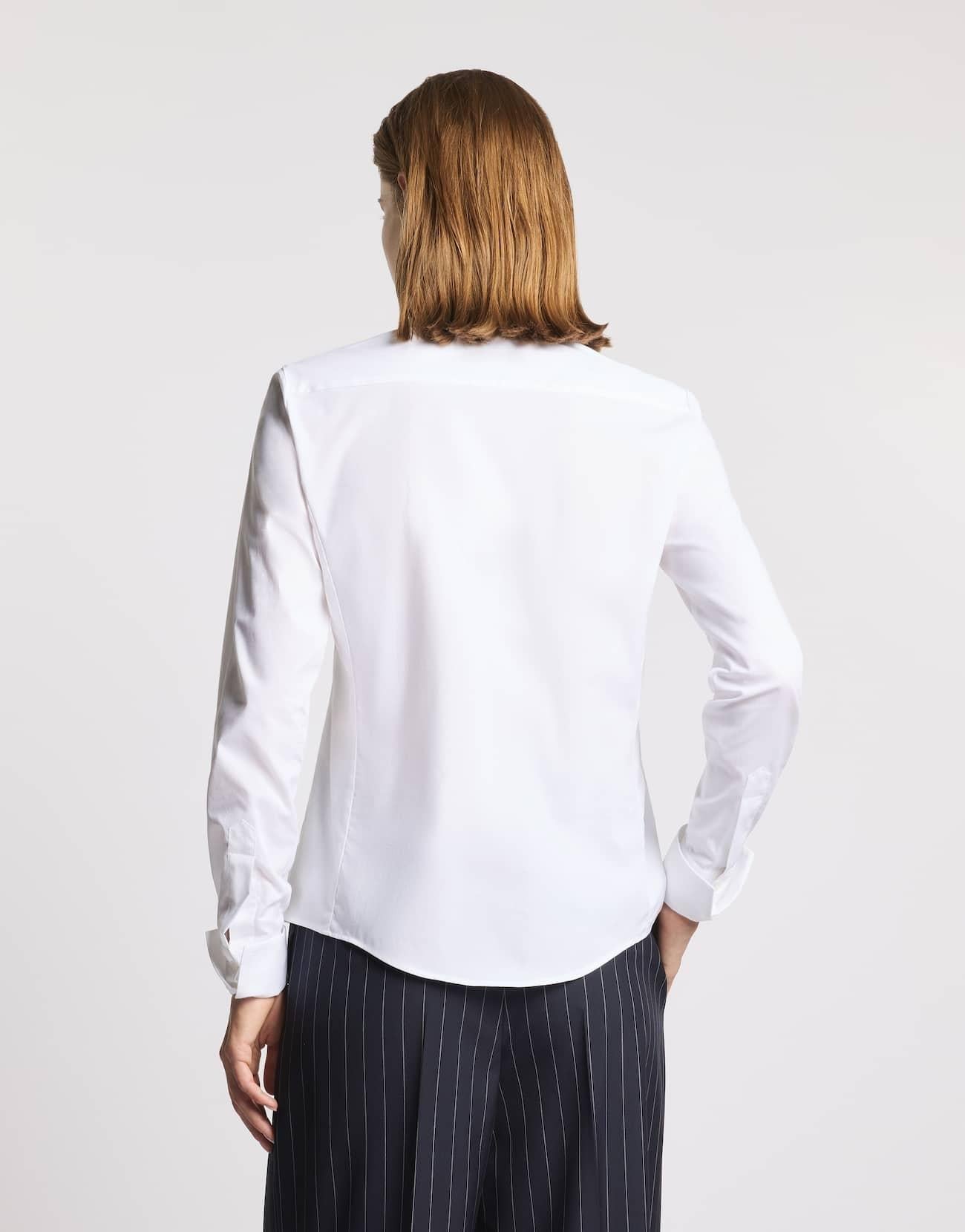 Camicia Slim Fit in Popeline Stretch<BR/> NCWA152626SZGR B001 FAY