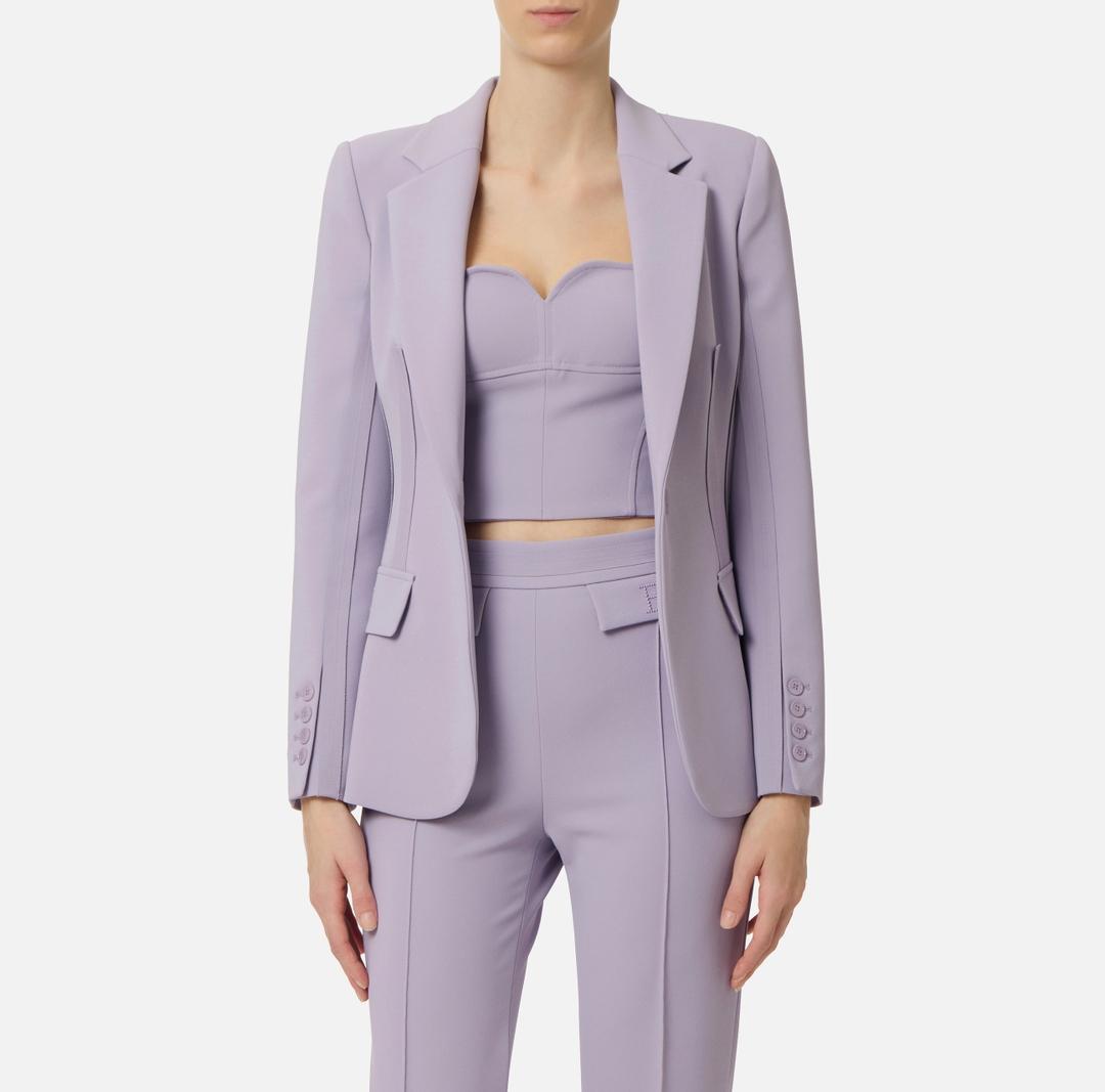Giacca in doppio crêpe stretch con motivi a taglio vivo GI21661E2 EV7 ELISABETTA FRANCHI