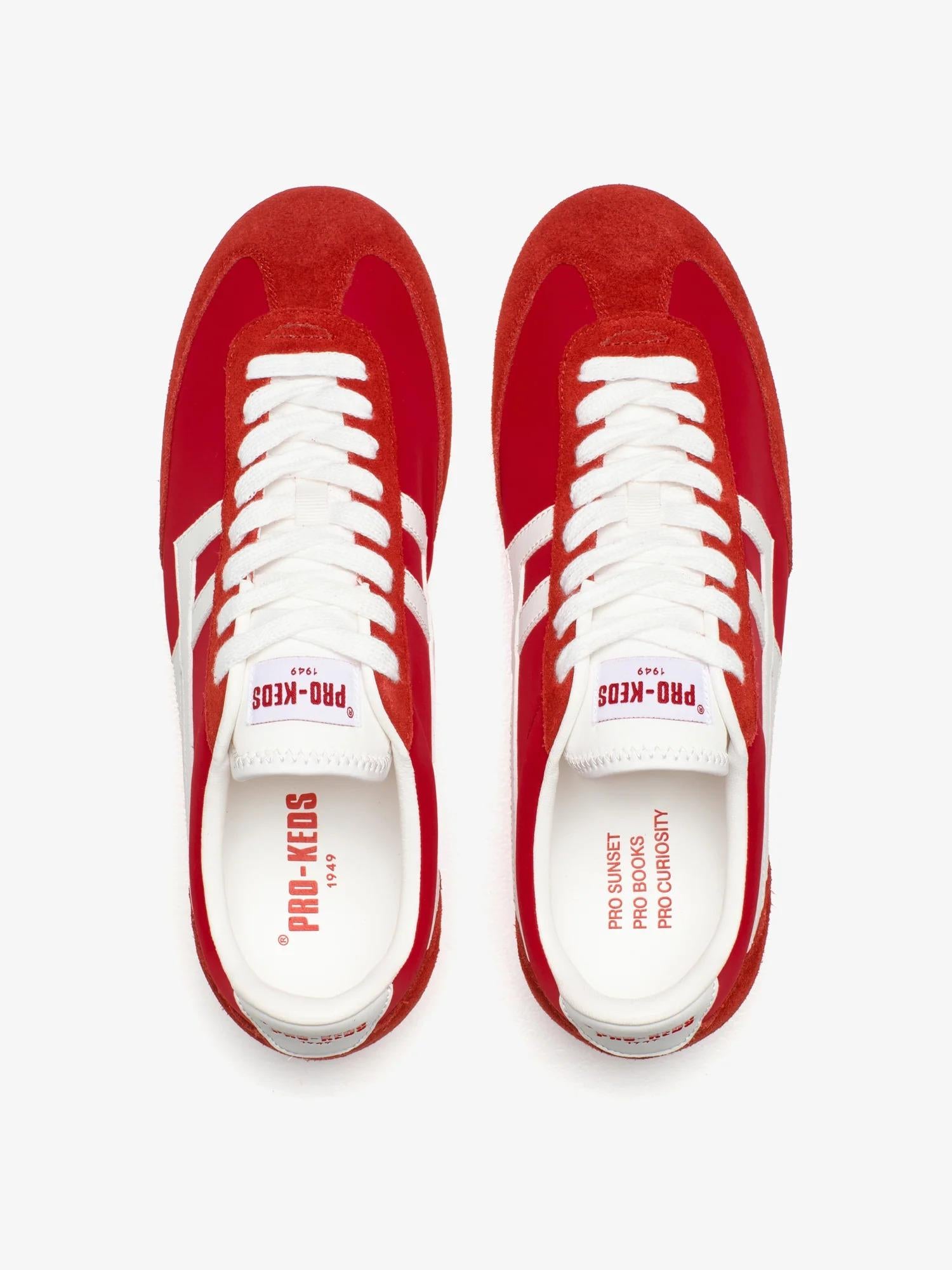 Racer 77 in nylon rosso e bianco<BR/><BR/> R7226SLM RE00005 PRO-KEDS