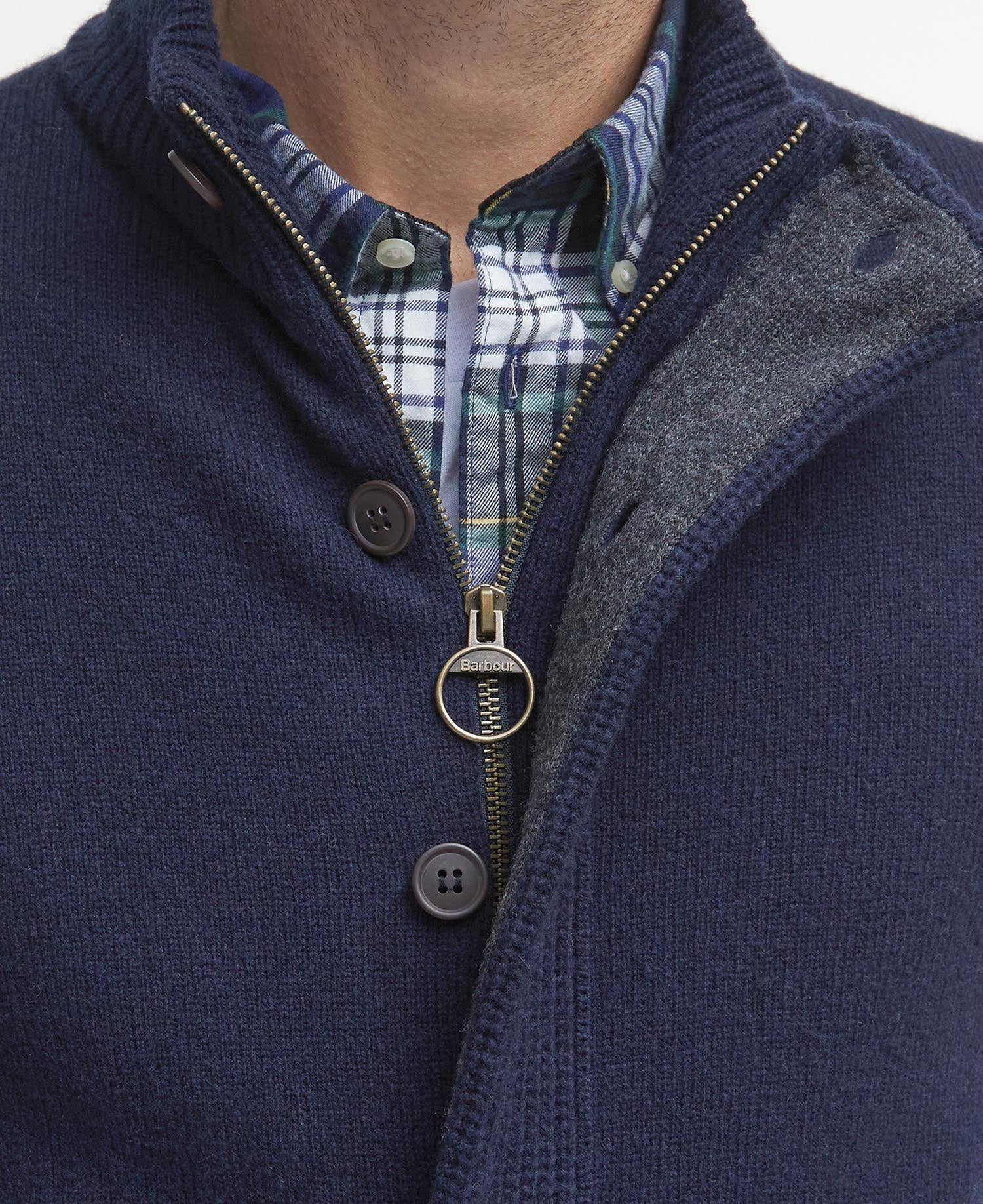 Men's double-closure wool cardigan