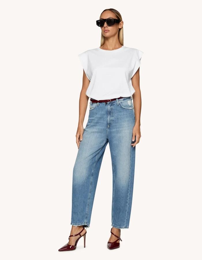 Jeans Bessie loose in denim fisso