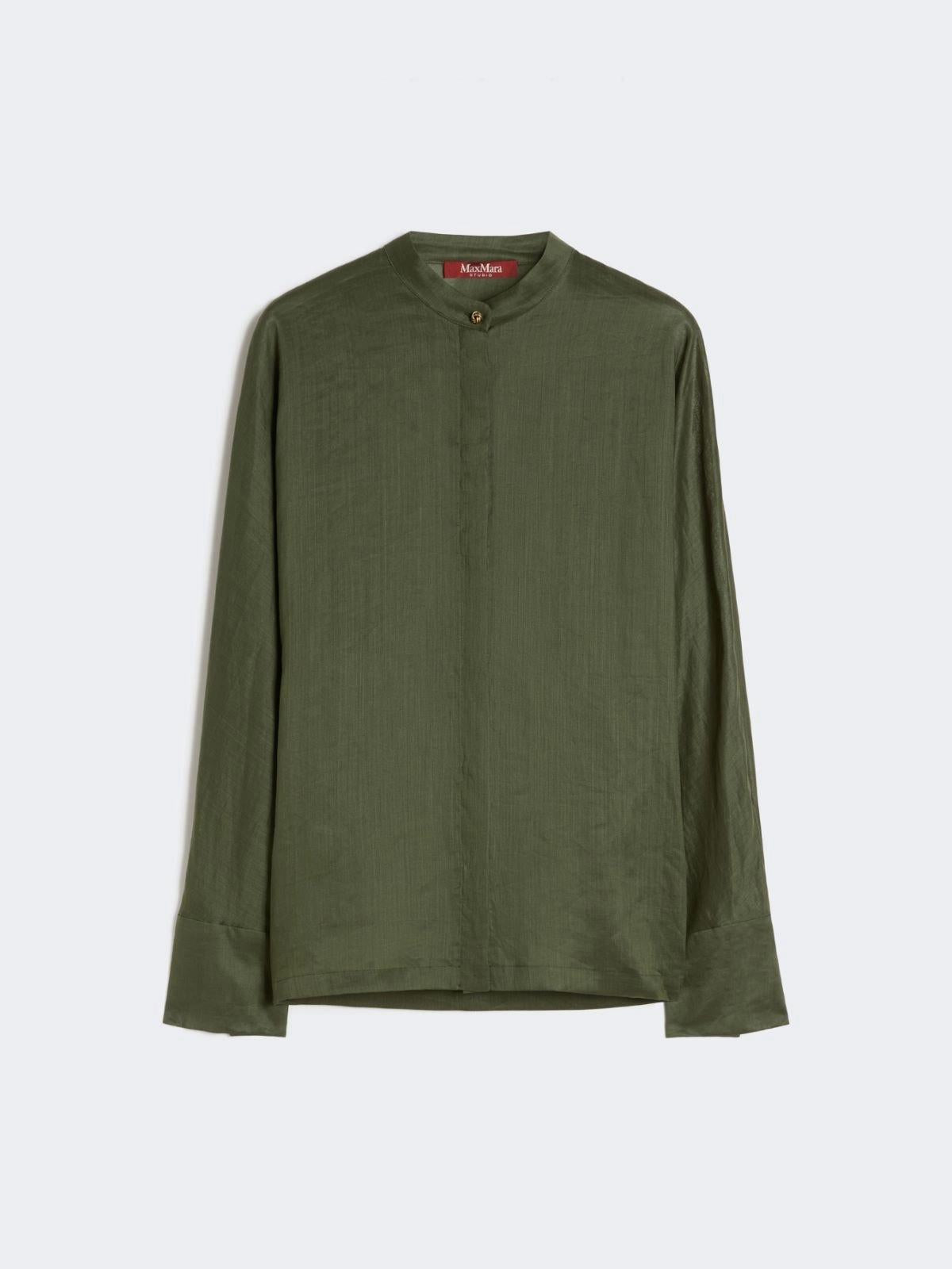 Camicia in tela ramié - Verde kaki<BR/> MSTBALDI 061 MAX MARA STUDIO