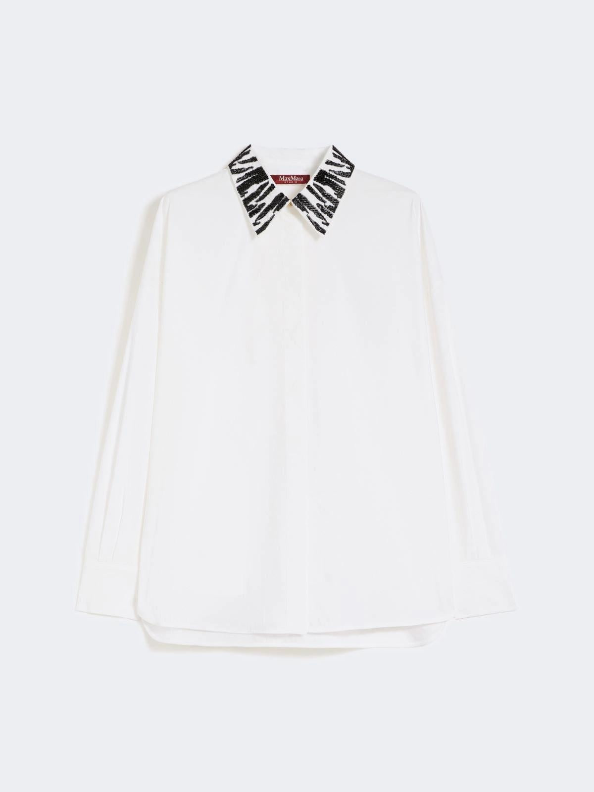 Camicia over in popeline - Bianco<BR/> MSTGENE 001 MAX MARA STUDIO