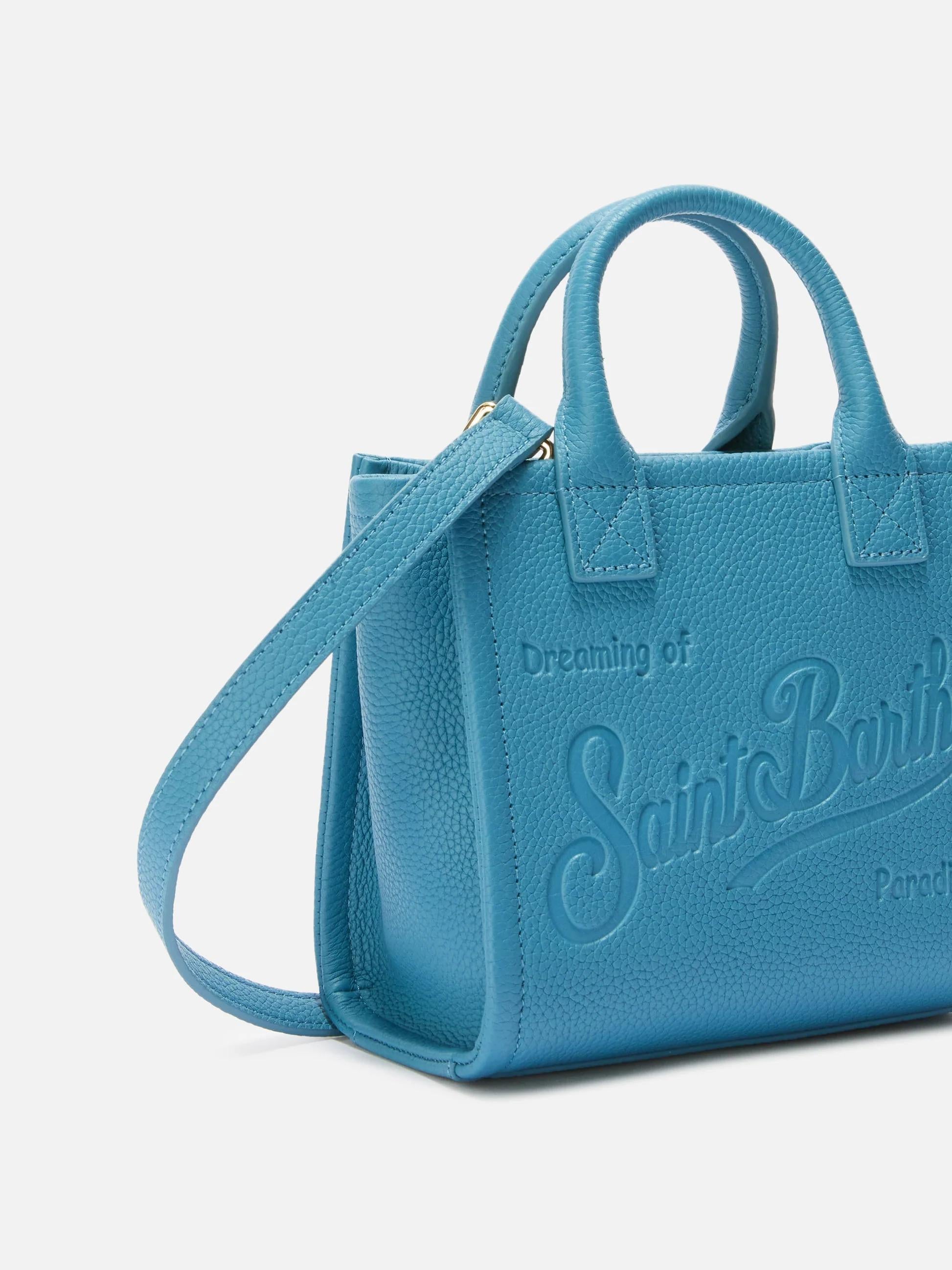 Borsa a spalla Vanity Bag Mini in pelle martellata ottanio VANMI001 00533I MC2 SAINT BARTH