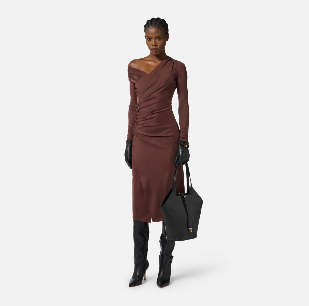 Abito in jersey con bottoni gioiello AB82257E2 EA3 ELISABETTA FRANCHI