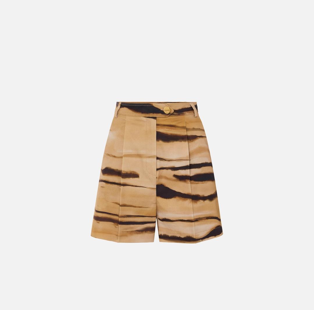 Shorts in drill con stampa tigre<BR/> SH01362E2 470 ELISABETTA FRANCHI
