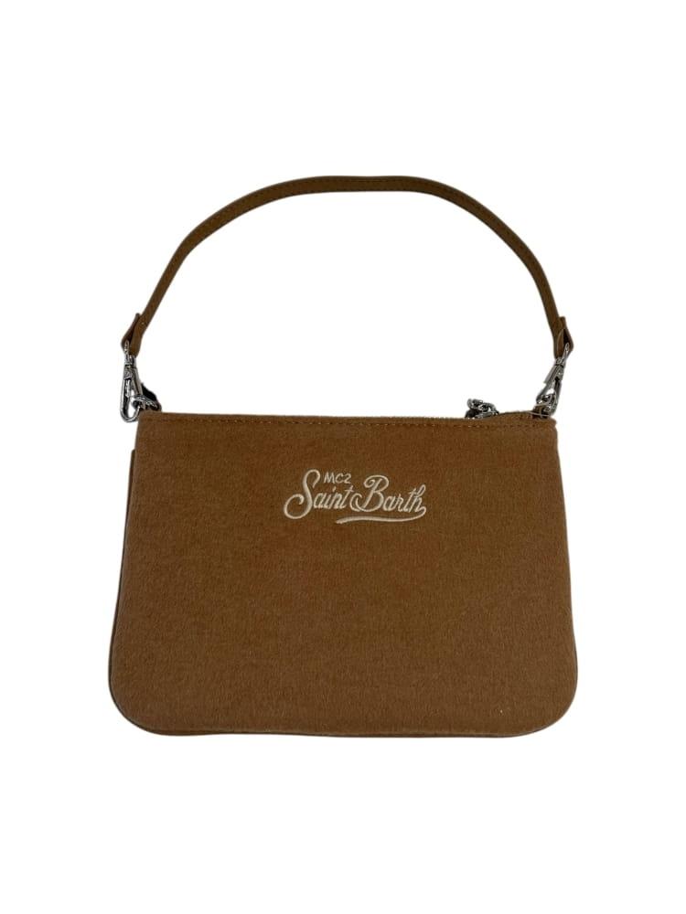 Borsetta a spalla Parisienne Mini Felt in misto lana cammello PARM003 00163I MC2 SAINT BARTH