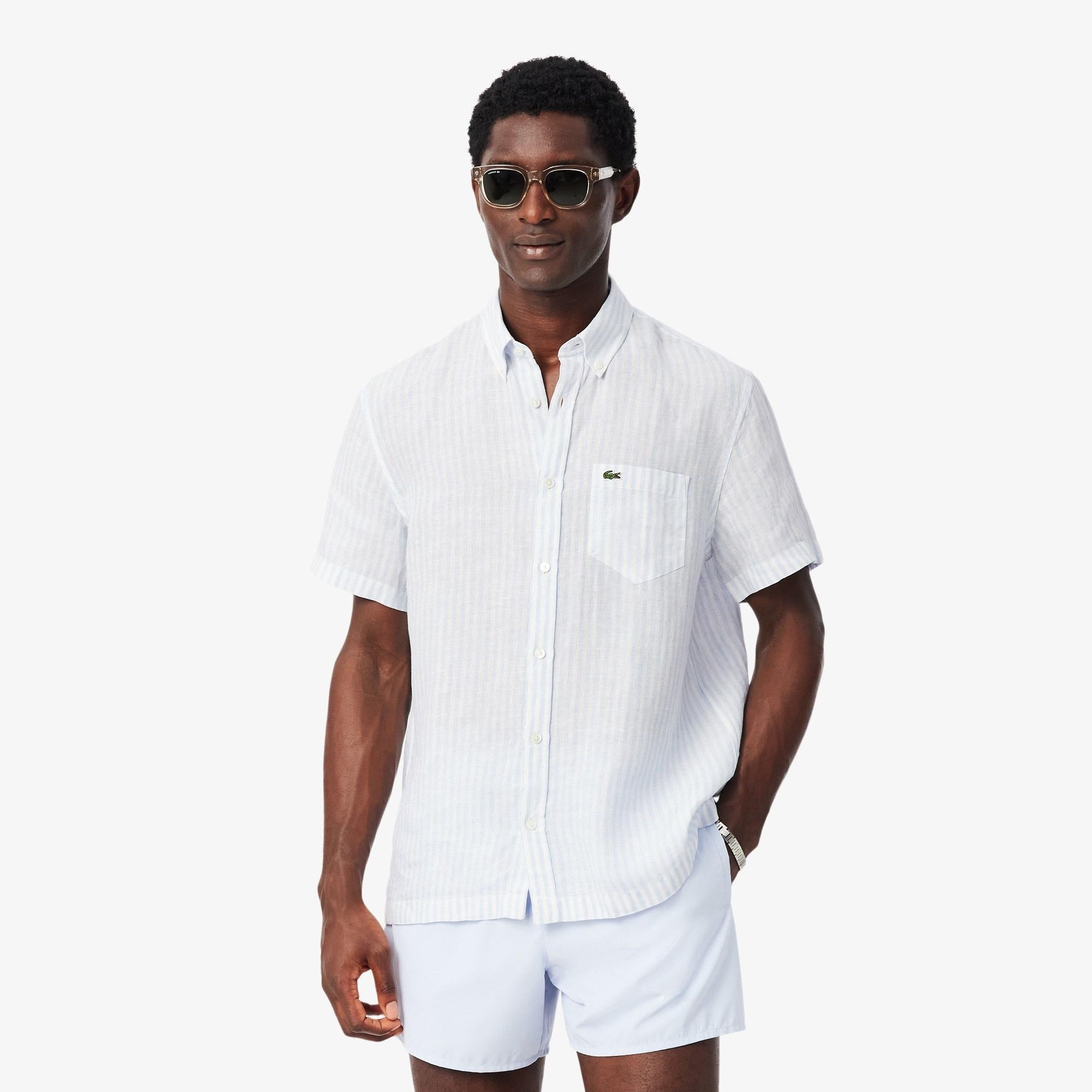 Camicia in lino a maniche corte CH8061 29I LACOSTE