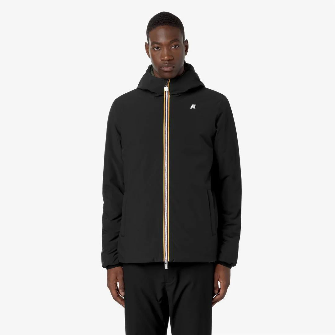 JACK ST WARM REVERSIBLE<BR/>BLACK PURE-GREEN BLACKISH<BR/>Giacca Calda Reversibile Uomo K6128VW AH3 K-WAY