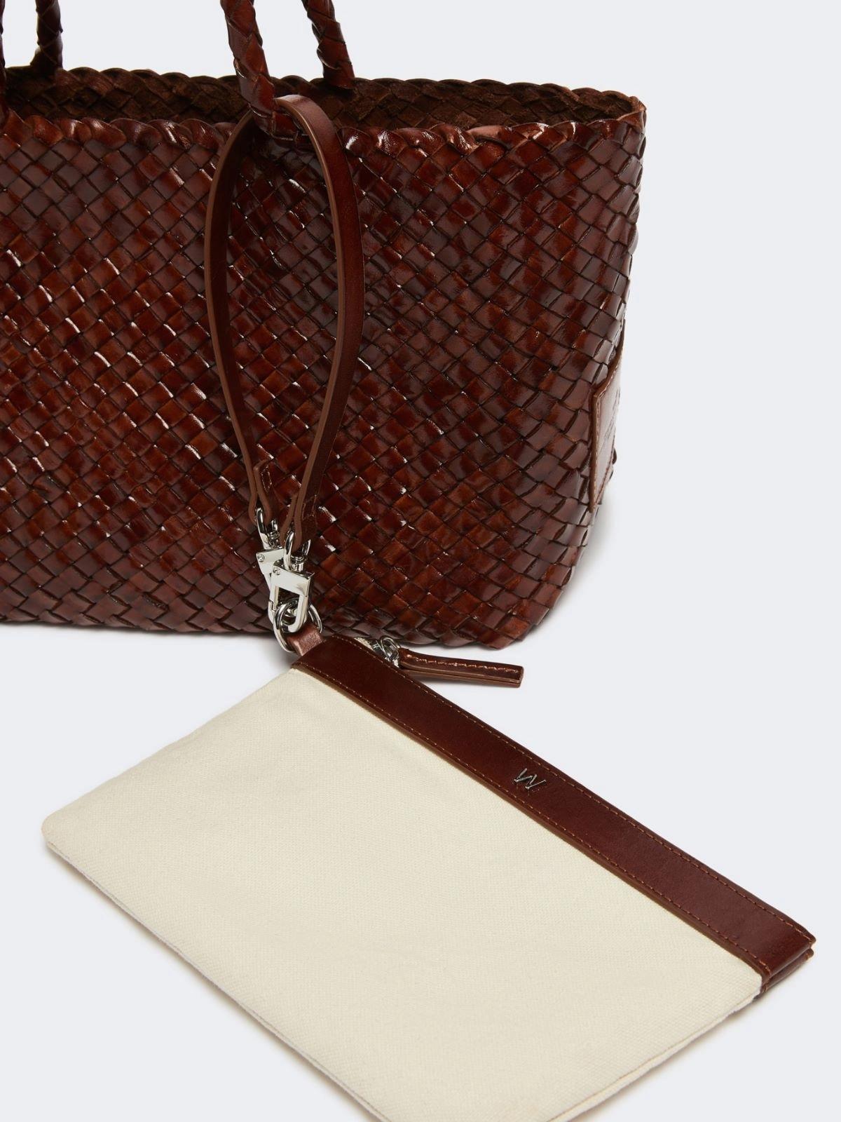 Borsa in pelle intrecciata - CUOIO<BR/> WKAORLI 001 WEEKEND