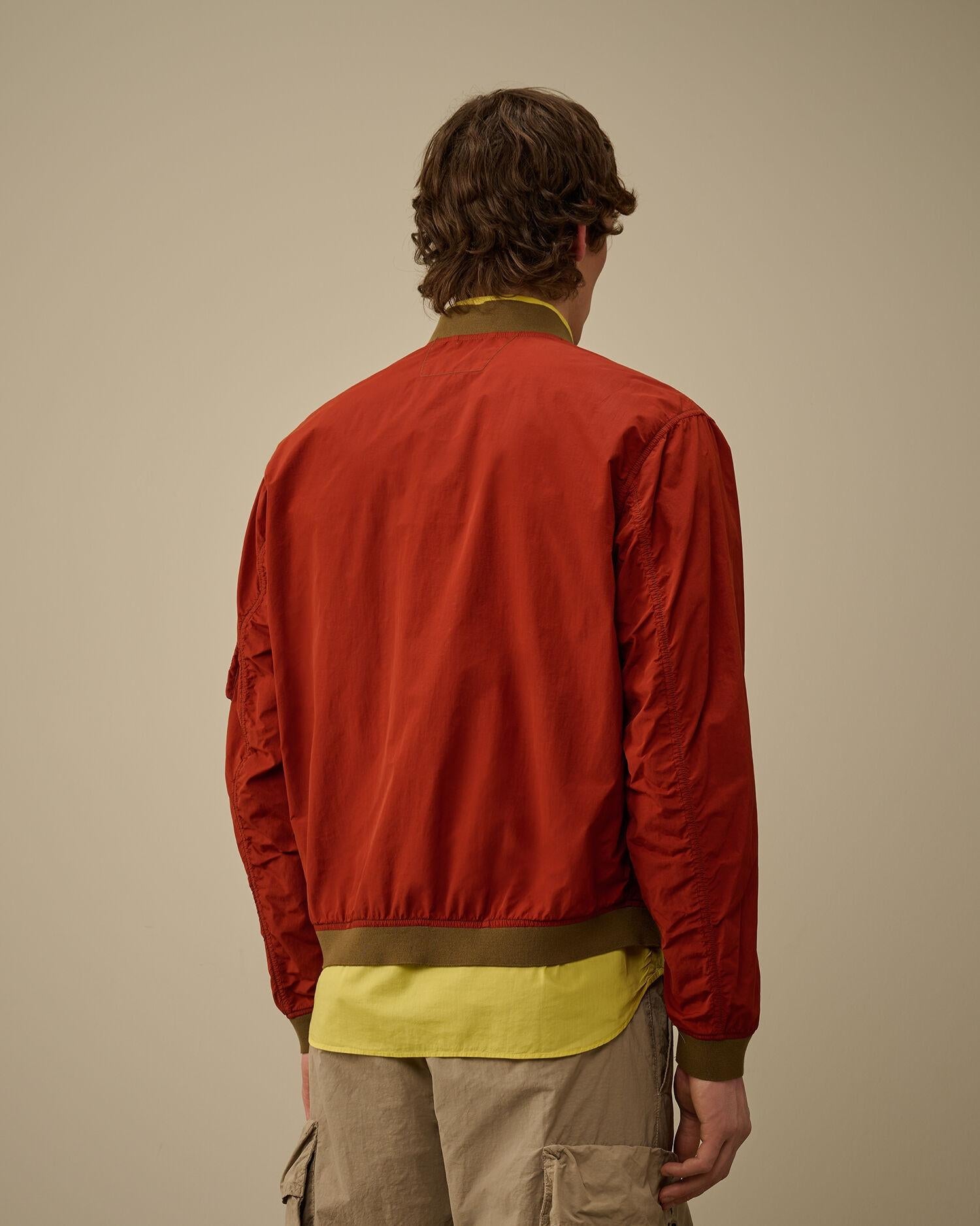Contrast Flatt Nylon Bomber Jacket<BR/> OW296A005991C 560 C.P. COMPANY
