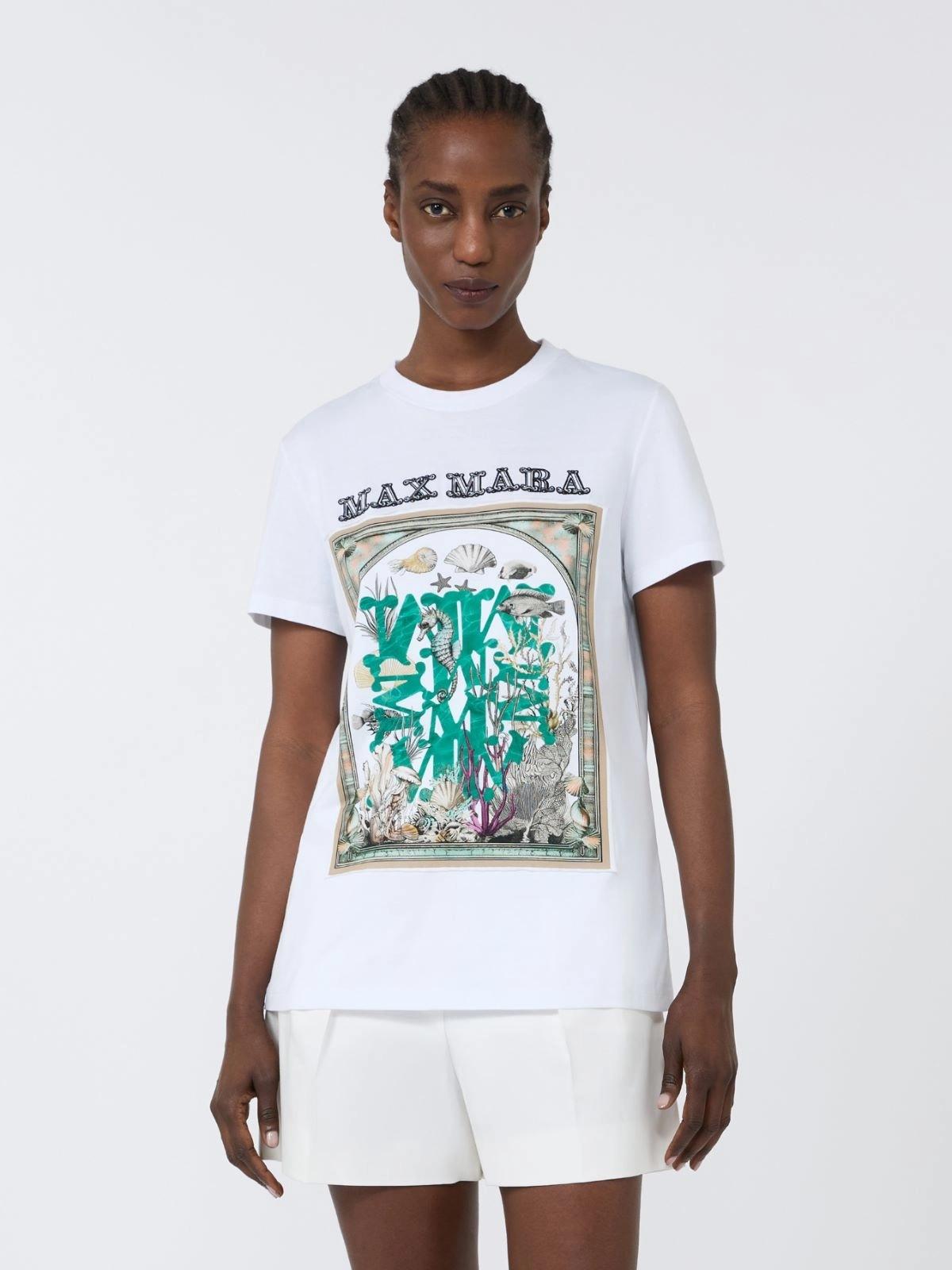 T-shirt in jersey di cotone - Bianco ottico<BR/> MXMSPADINO 019 MAX MARA