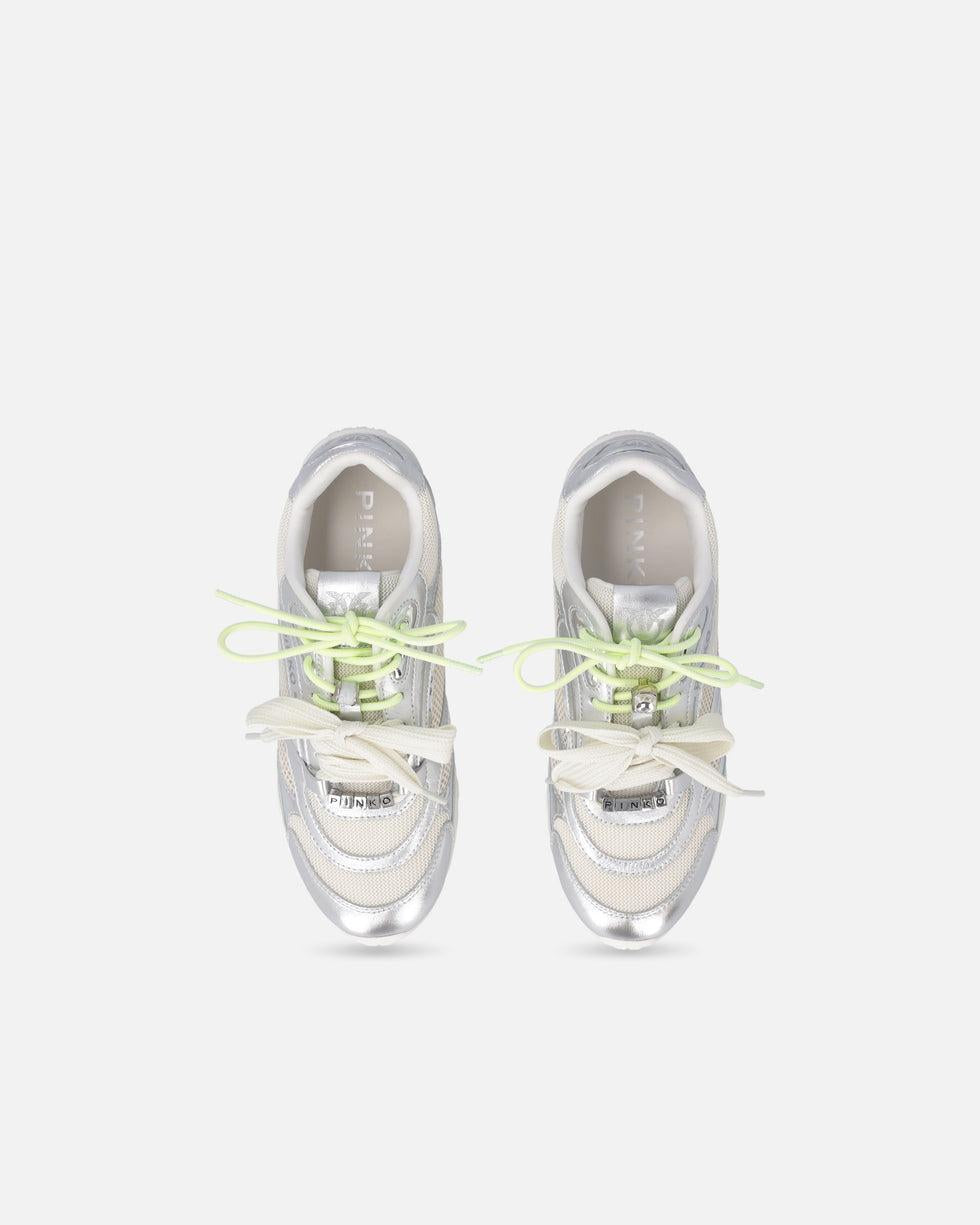 Sneakers laminate con lacci doppi e applicazioni gioiello<BR/> SS0185P146 ZZF PINKO