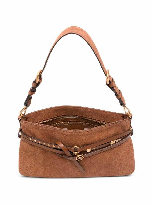 Borsa a spalla media Belt Bag in suede<BR/> 106176A0F6 L17Q PINKO