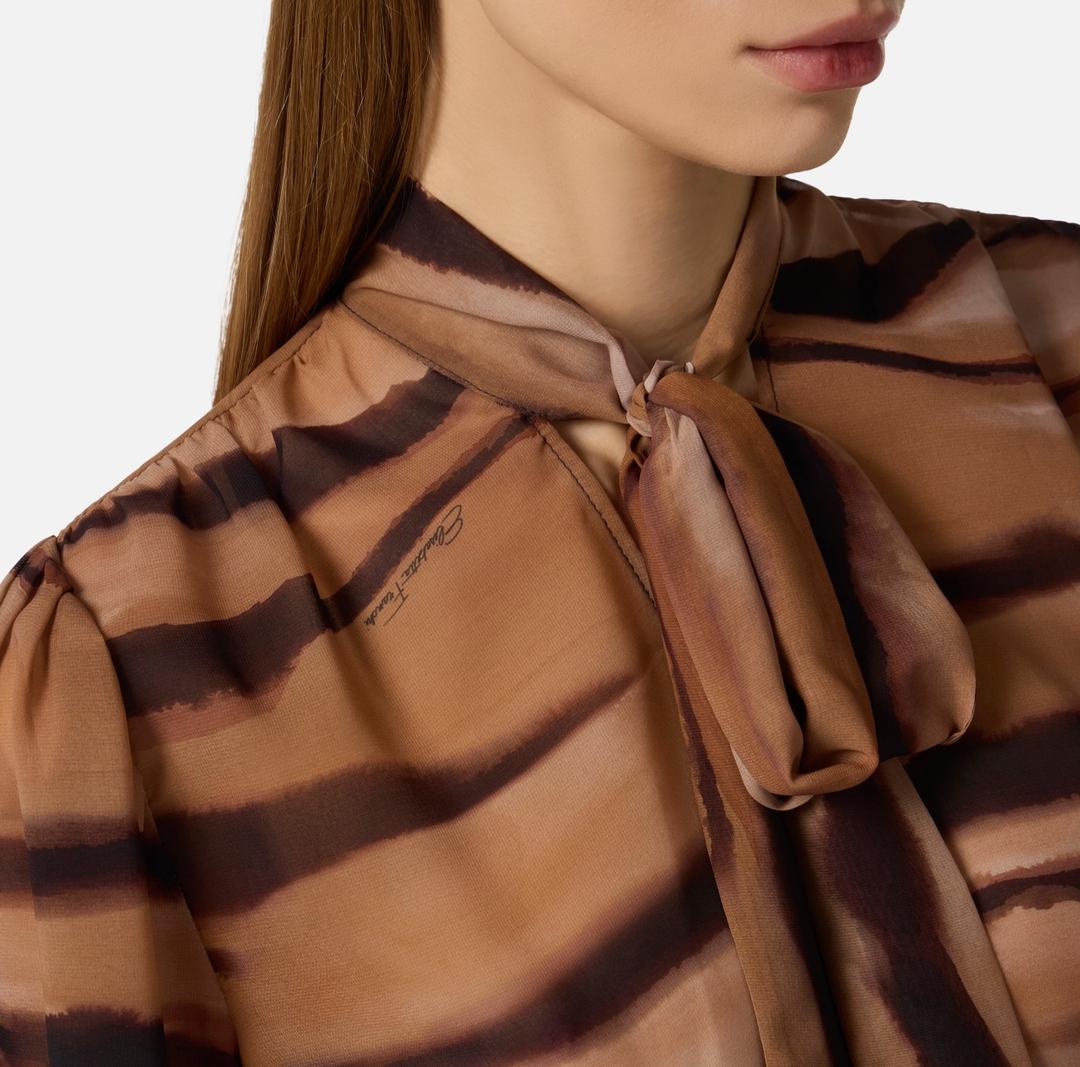 Blusa in chiffon con stampa tigre<BR/> CA16062E2 570 ELISABETTA FRANCHI