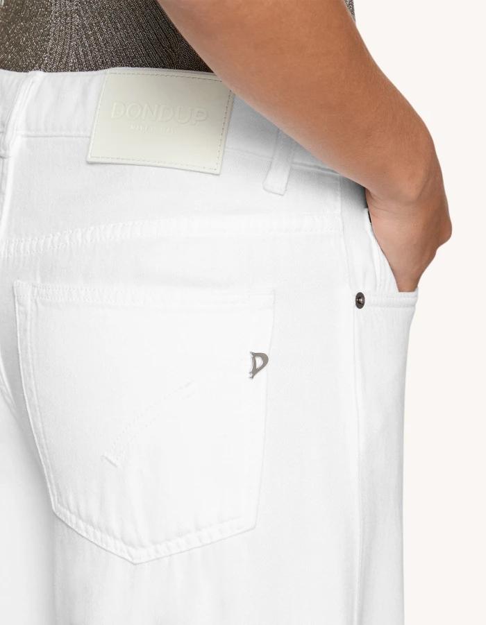 Jeans Marlen wide leg in bull fisso cotone e lyocell