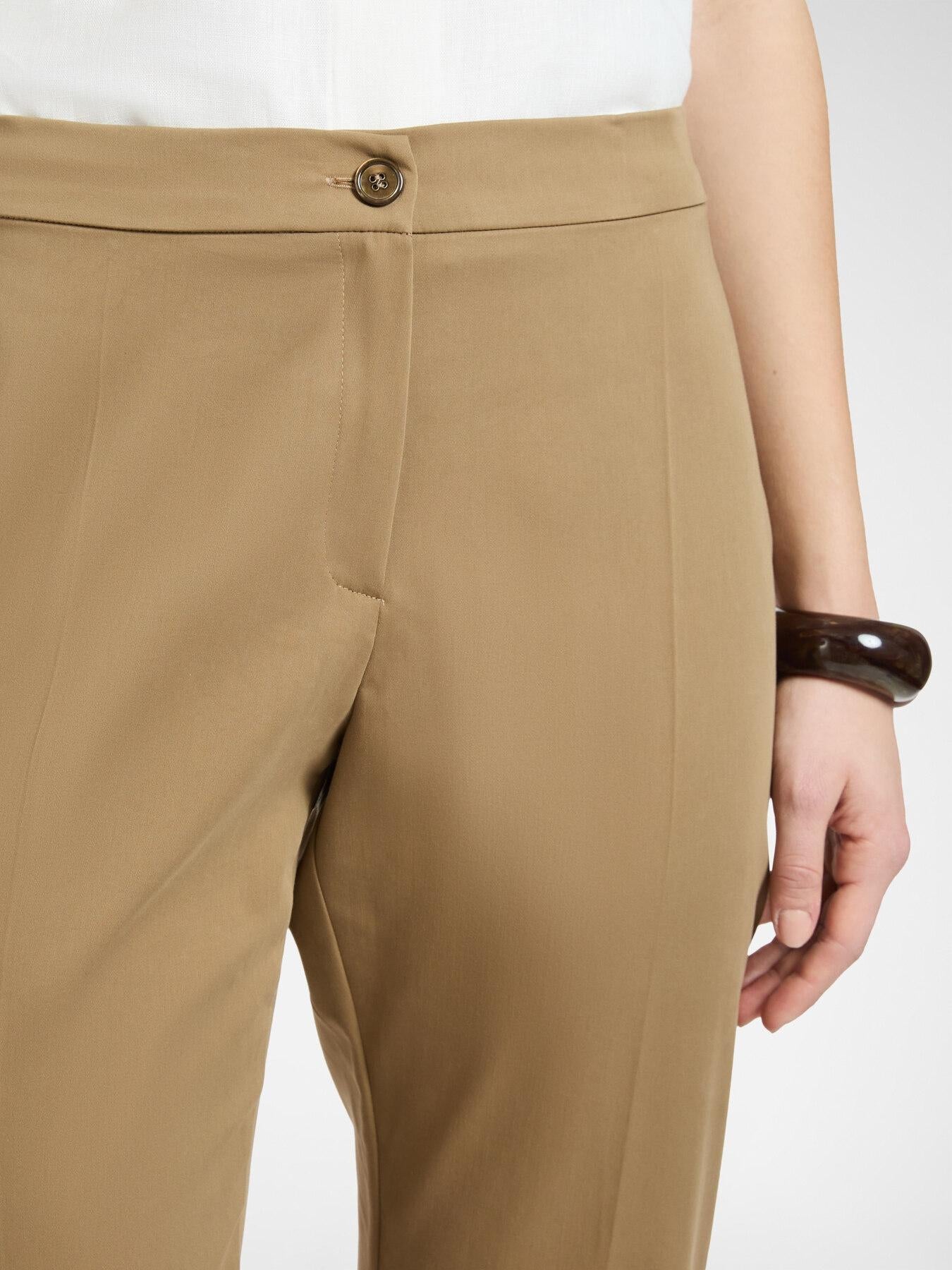 Pantaloni dritti in raso stretch<BR/> P010P000498N 22 ELENA MIRO