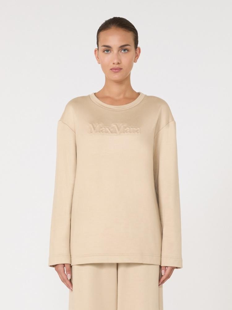 Felpa in misto seta con logo BERMA 001 MAX MARA