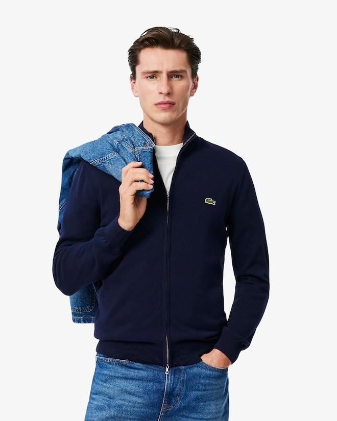 Pullover in cotone a collo alto con zip AH1957 166 LACOSTE
