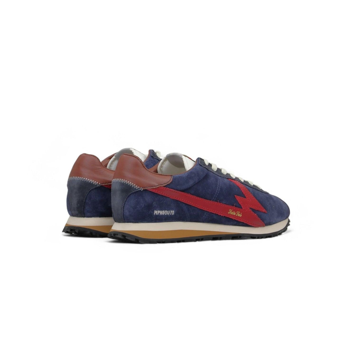 Sneaker Flash Nylon Navy Blu e Rosso<BR/> FL212 NAVY MOACONCEPT