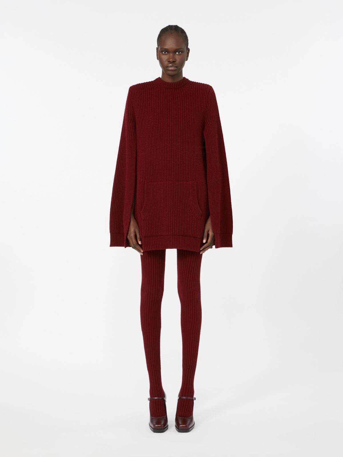 Abito a mantella in lana e cachemire - Lampone<BR/> ASTORIA1234 008 MAX MARA