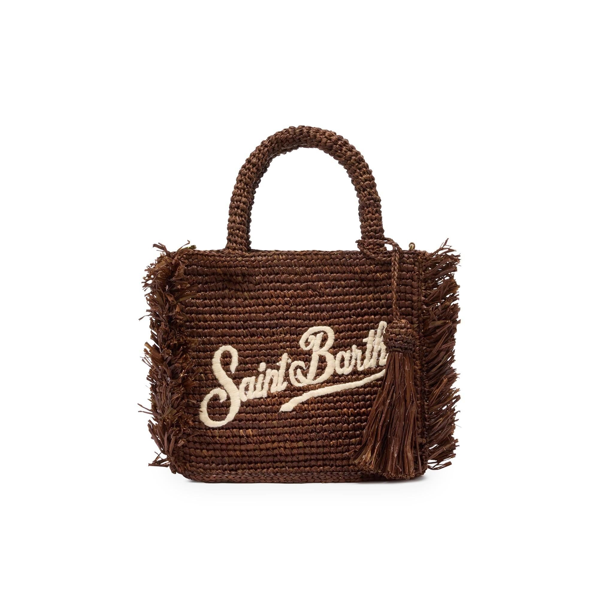 SAINT BARTH Borsa Vanity Mini marrone in rafia VAMI017 00452L MC2 SAINT BARTH